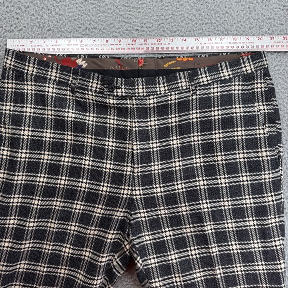 Paisley Gray Mens Plaid Slim Fit Dress Pants Trousers Size 40x32 Black Cream - Picture 4 of 8